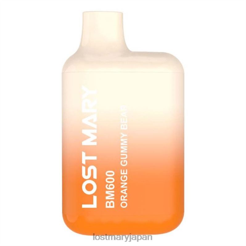 LOST MARY Vape 日本 - ロストメアリー bm600 使い捨てベープ オレンジ色のグミベア H80J0133