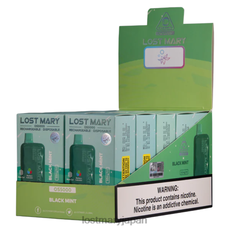 LOST MARY New Vape - ロストメアリーOS5000 ブラックミント H80J010
