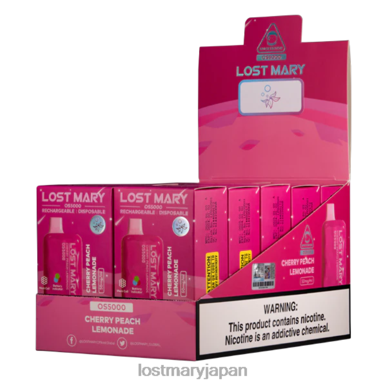 LOST MARY Vape - ロストメアリーOS5000 チェリーピーチレモネード H80J024